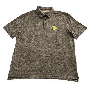 Golden State Warriors Level Wear NBA Sway Soft Polo Shirt Men's Gray & Black XL